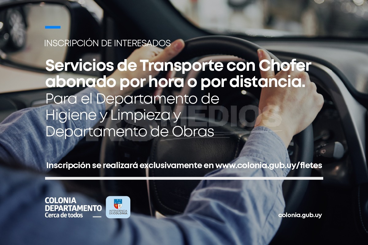 Llamados a interesados pa servicio de transporte con chofer por hora. — imagen 1
