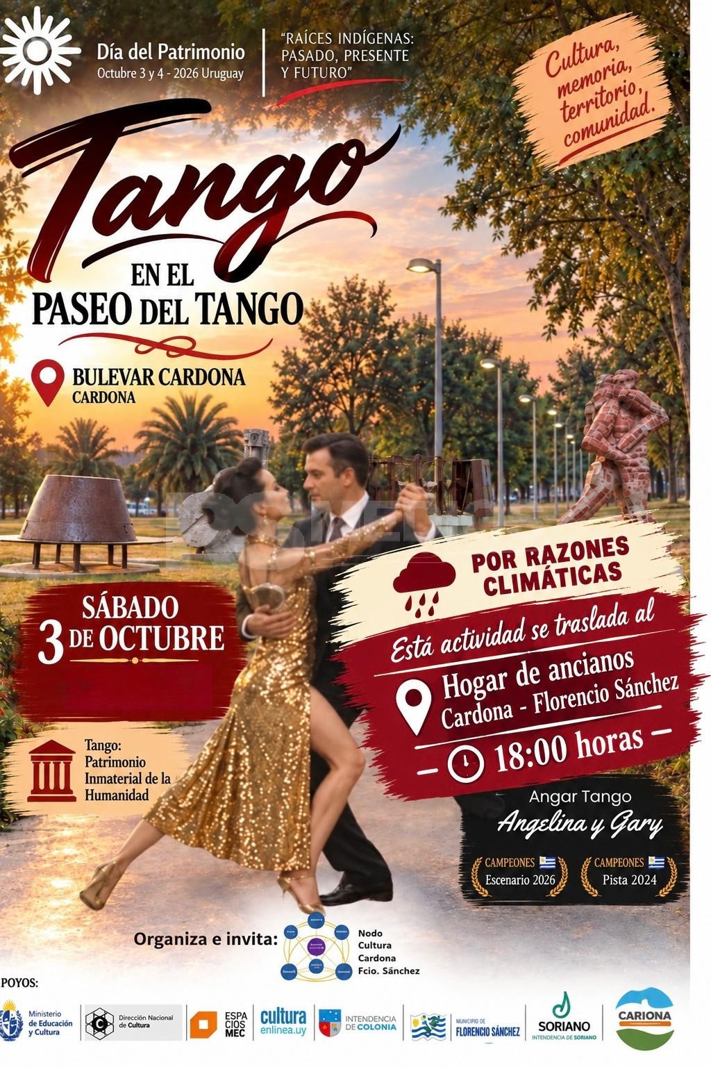 Por el clima, el espectáculo de tango se traslada al Hogar de Ancianos de Cardona