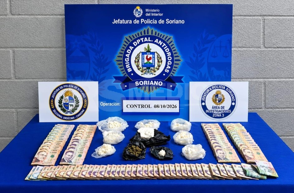 Dos condenados en Soriano por suministro de drogas tras incautación de 543 gramos de cocaína